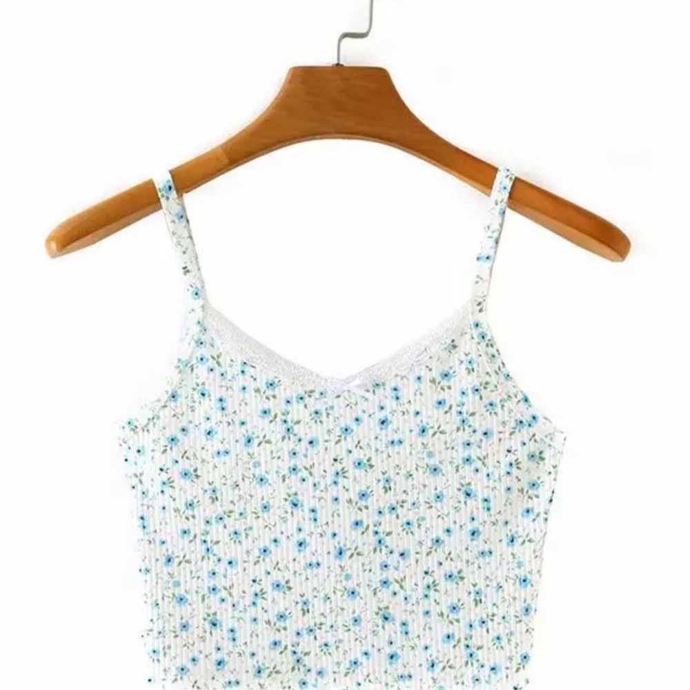 lace floral print top brand new